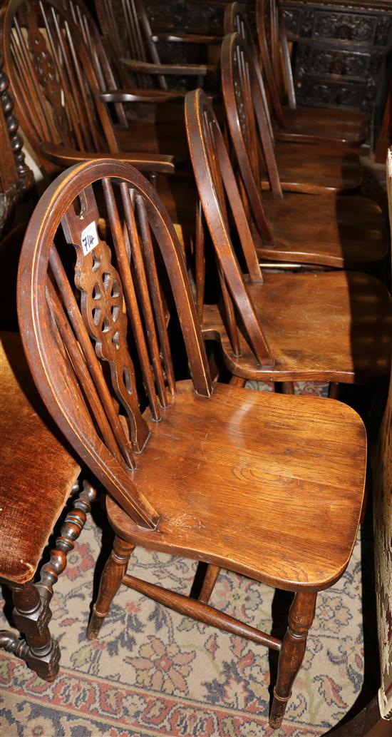 Set of 6 wheelback chairs & 2 carvers